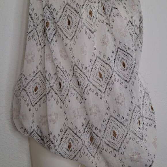 American Eagle Embroidered Loop Scarf 100% Cotton Aztec Boho Southwestern 29X24 - Picture 6 of 11